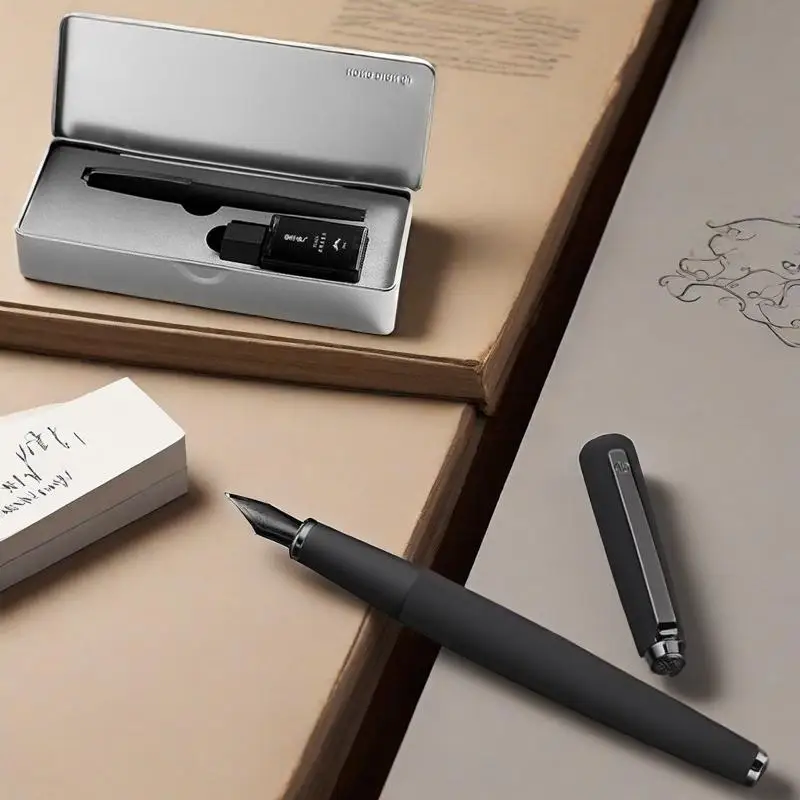 

Подарочная коробка для перьевой ручки, замененный мешок с чернилами, шлифовальный черный титановый наконечник для студентов, тренировка каллиграфии, деловые офисные подарки