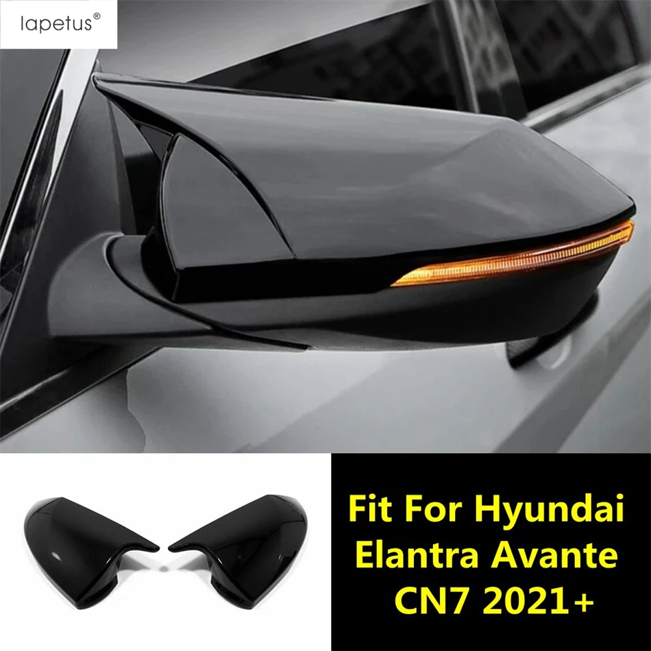 

Side Rearview Mirror Shell Cap Protection Cover Trim For Hyundai Elantra Avante CN7 2021 - 2023 Black / Carbon Fiber Accessories