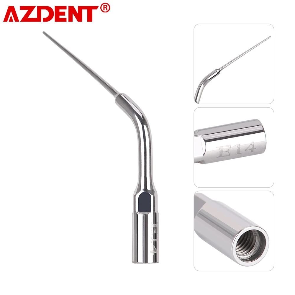 AZDENT Dental Ultrasonic Scaler Tip Scaling Endodontics Scaling Tips E14 E15 ED14 ED15 fit for Scaler Handpiece Dentist Tools