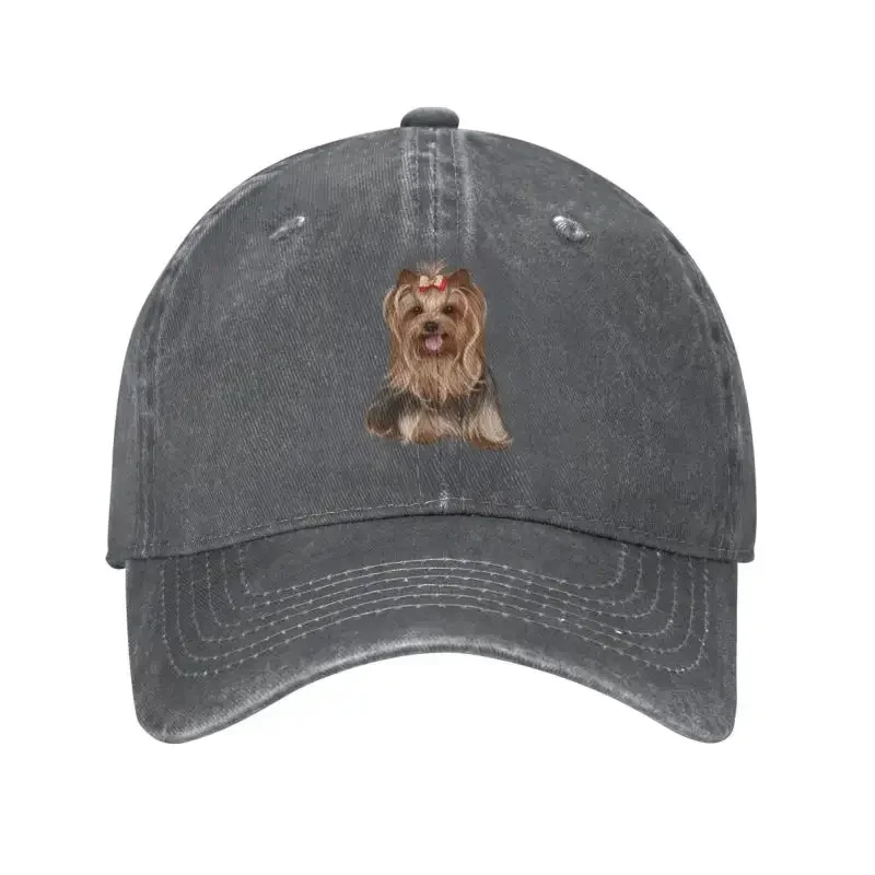 Punk Unisex Cotton Yorkshire Terrier Yorkie Dog Baseball Cap Adult Adjustable Dad Hat for Men Women Outdoor