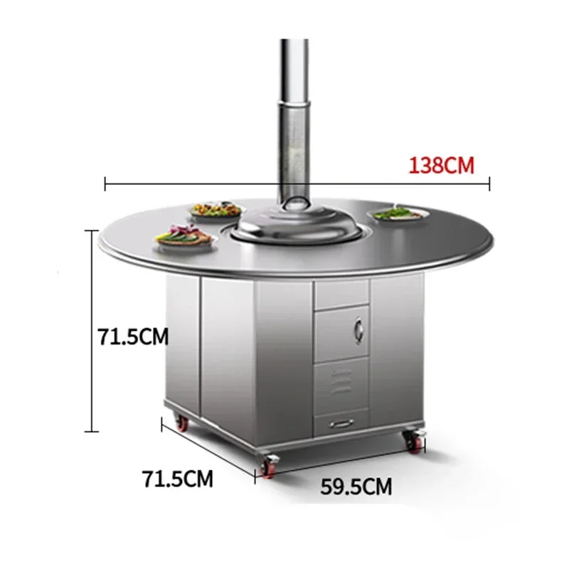 Round Heating Firewood Stoves Patio Heaters Barbecue Grill Cooking with Ovens Firewood Stoves Kitchen Furniture Varmekilde FYPH