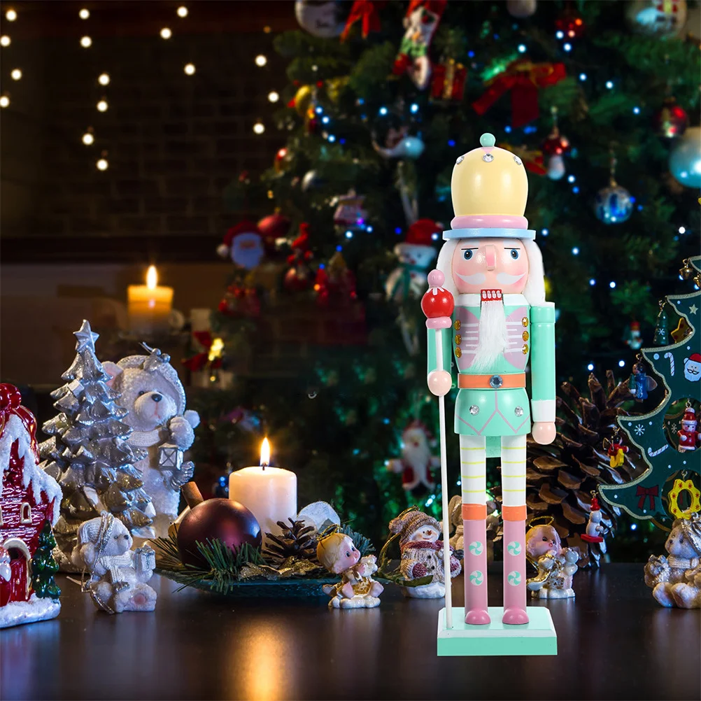 

Christmas Wood Nutcracker Decorative Soldier for Mantel Tabletop Shop Window Display Traditional Festive Home Office Decoration