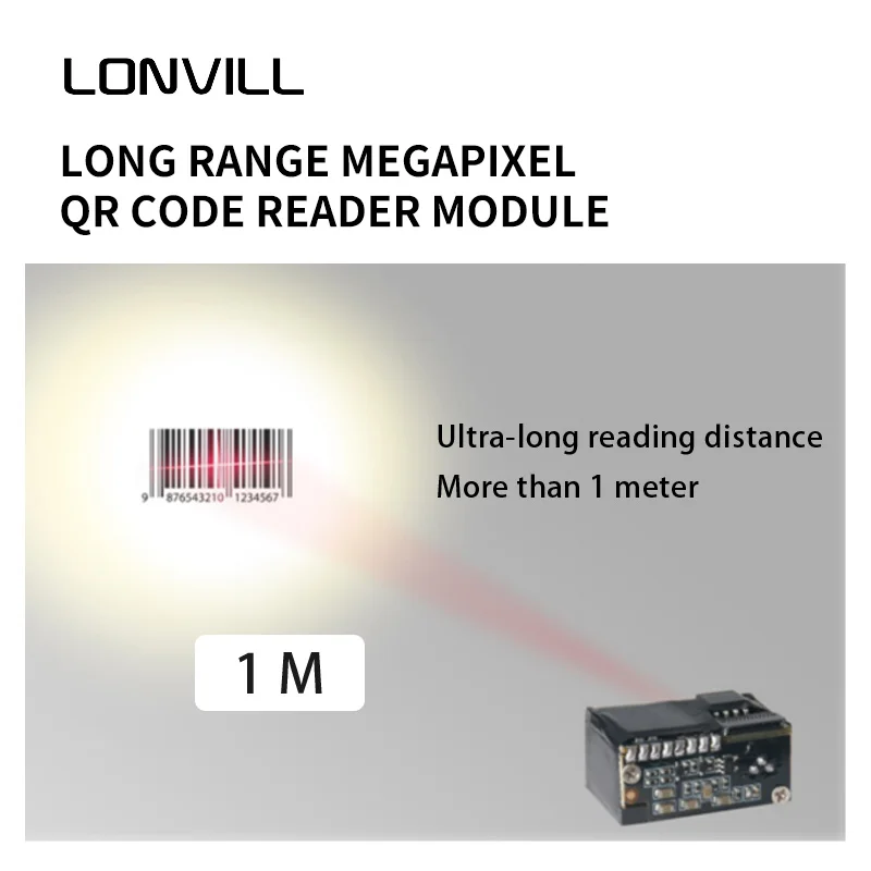 LONVILL Scanner di codici a barre QR incorporato Modulo scanner di codici a barre mini 2D industriale Raspberry Pi