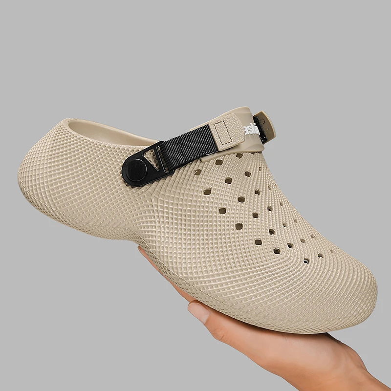Non Slip Soft Sole Men's Shoes Summer Textured Breathable EVA Clogs Strap Waterproof Beach Garden Indoor Outdoor Slippers