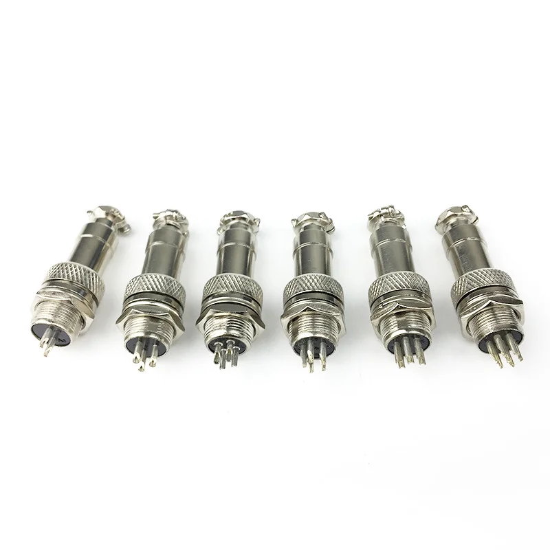 

2 Sets GX12 Aviation Circular Connector 2 Pin 3pin 4pin 5pin 6pin Male Plug& Female Socket 12mm DF12 M12
