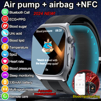 New Bluetooth Call Air Pump Accurate Blood Pressure Lipid Smart Watch Men NFC ECG+PPG+HRV Blood Glucose Smartwatch Medical Grade