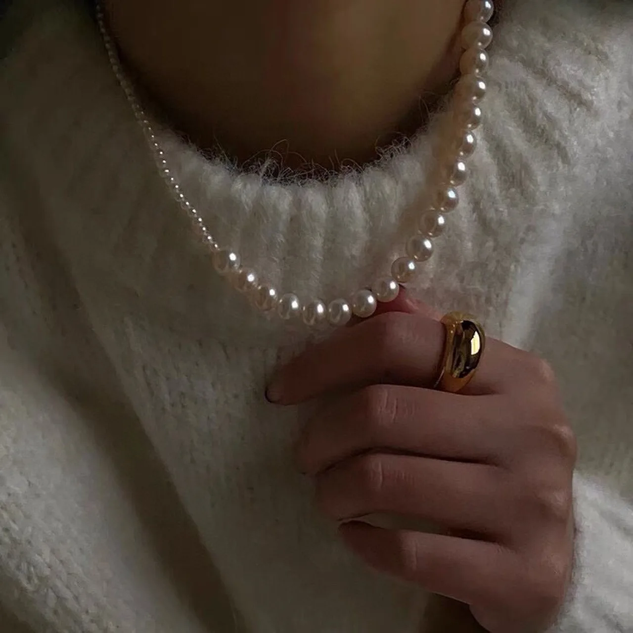 

3-8mm Natural Freshwater Pearl Necklace, Asymmetric Mixed Choker, Near Round Slight Blemishes, Unique Pearl Jewelry Gift