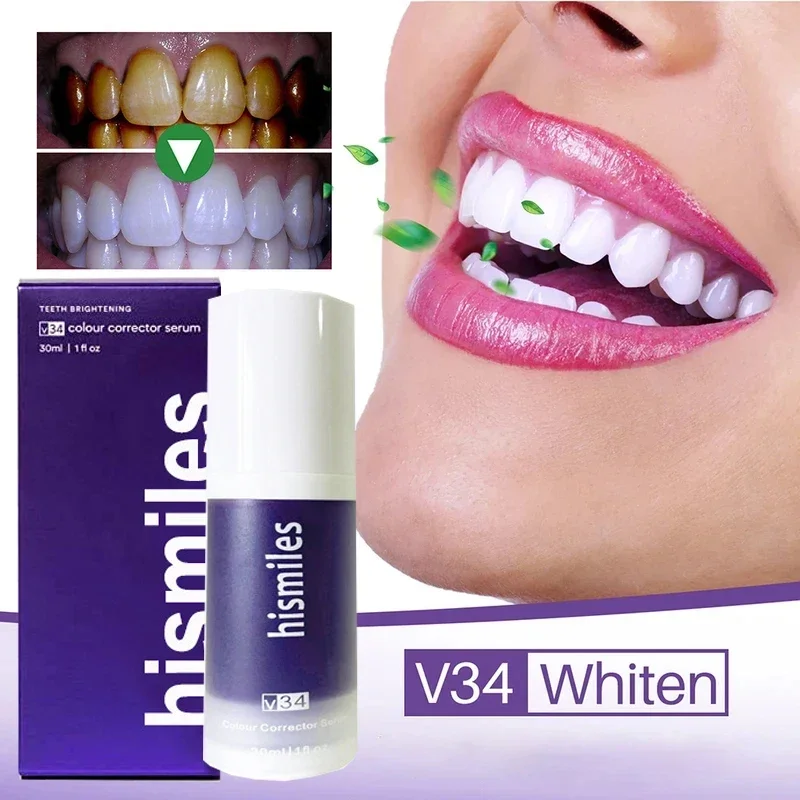 30ml V34 SmileKit Purple Toothpaste Removes Tartar Clean Oral Hygiene Fresh Breath Whitening Teeth Care Products