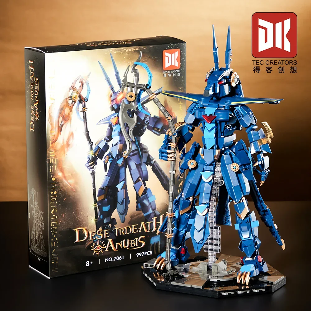 Egitto Morte Anubis Building Block Modello assemblato 3D Faraone Cane nero Figura Collezione di mattoni Decor Toy per il regalo di Natale