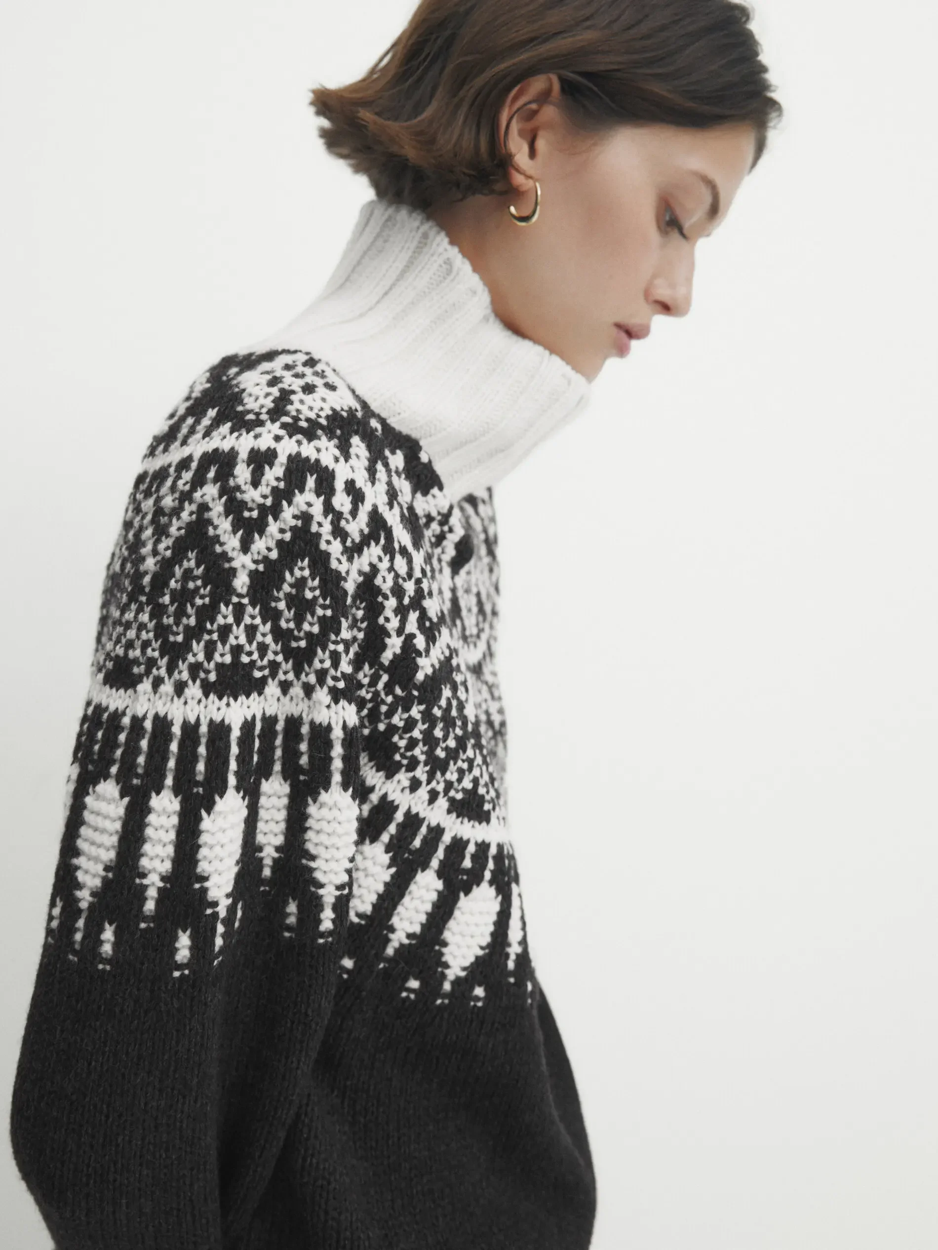 Ethereal costume 2025 massidutti spring new style of Ladies casual lazy commuter lady style jacquard turtleneck sweater