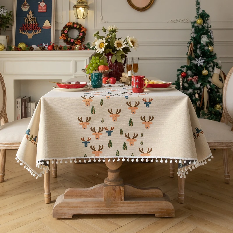 

Новая рождественская скатерть для обеденного стола, гостиная, журнальный столик, скатерть, свет, роскошное высококачественное украшение для праздничной вечеринки