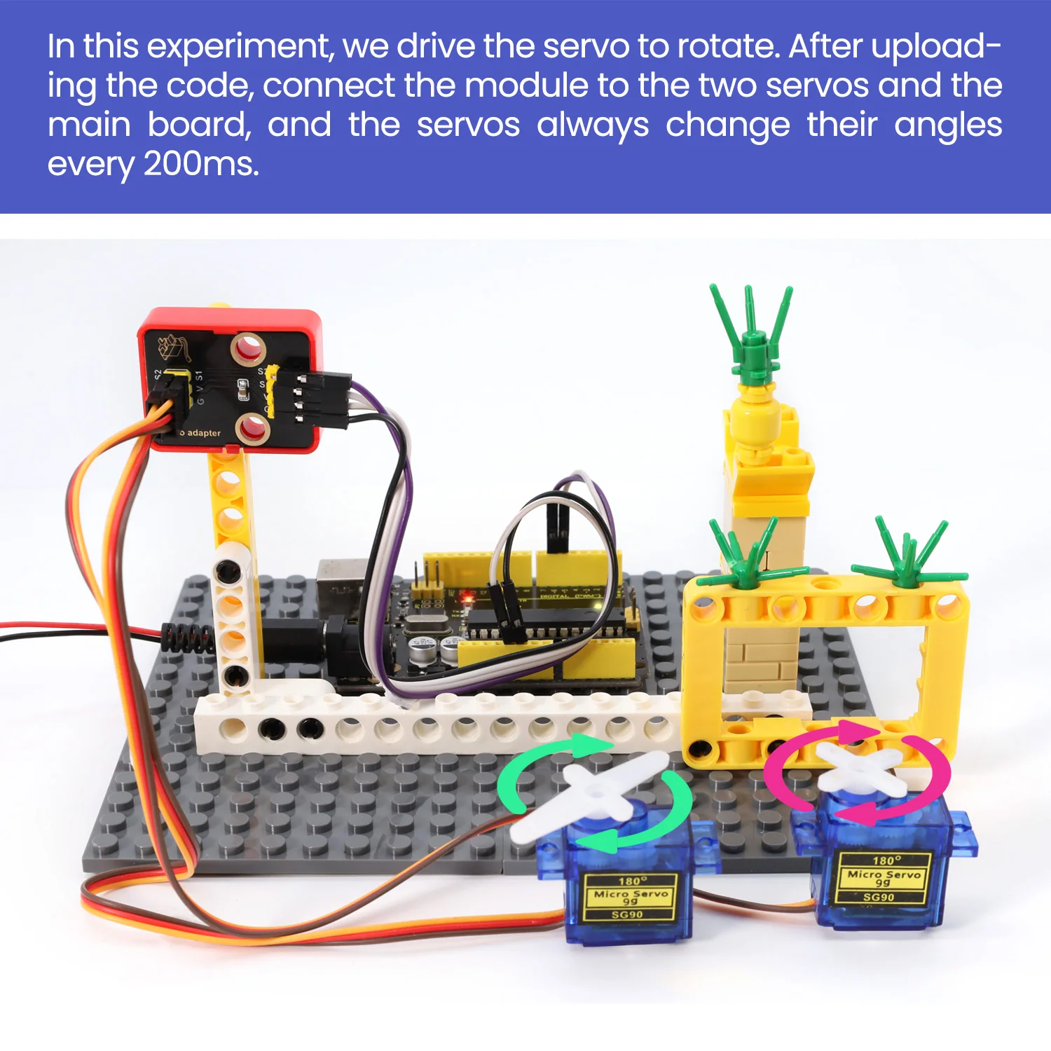 Picture 7: Keyestudio Servo Adapter Sensor For Arduino Compatible With Lego Electronic Building Blocks DIY Programming Sensor