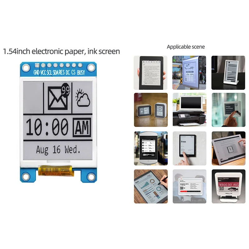 1.54 Inch Electronic Paper Ink Screen Black And White EPD Electronic Paper E Ink Display