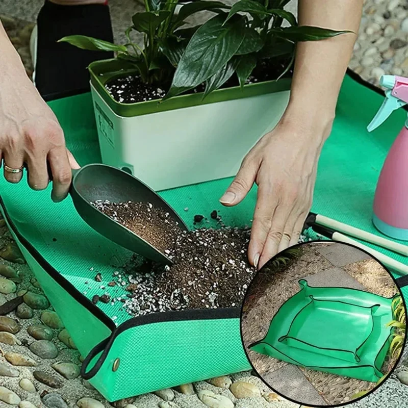 1Pcs Planting Mat 50cm-150cm Reusable Gardening Potting Pad Foldable Durable Waterproof PE Plant Flower Pot Transplanting Mat