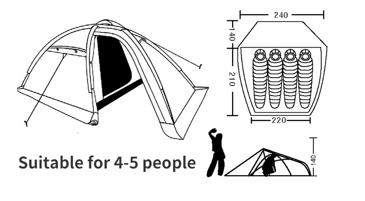 210T Breathable Polyester Outdoor Light Portable Collapsible Tent Waterproof Hiking Travel Tent Backpacking Cycling Tent