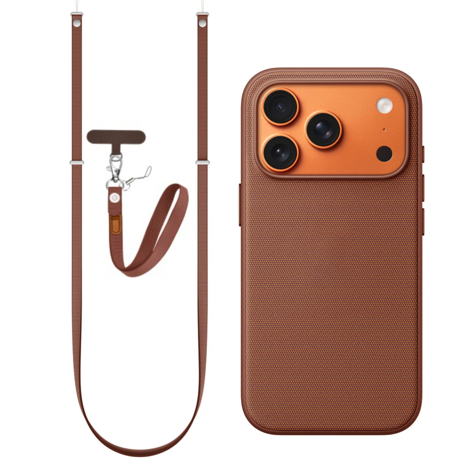 

[Управление камерой] для iPhone 17 Pro Max/17Air тканый чехол для магазина с двумя аксессуарами для ремешков [наручный ремешок/ремешок через плечо]