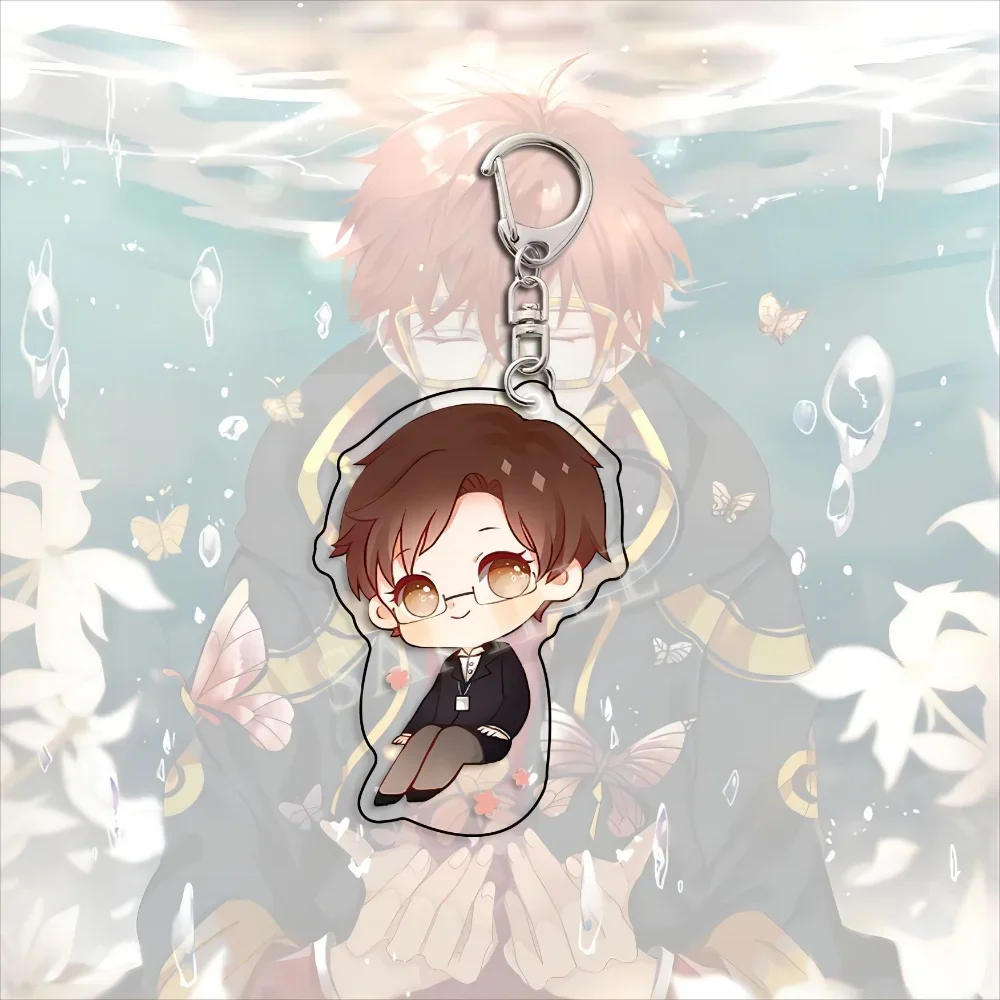 Anime Game Mystic Messenger Keychain Yoosung Zenny 707 Jumin Saeran Q Version Figures Keyring Bag Pendant Key Chain Friends Gift