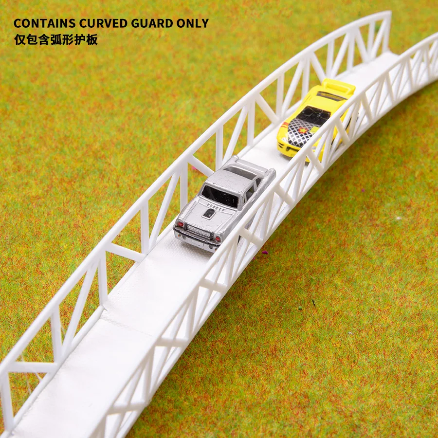 

HO N Scale Miniature Curved Bridge Guardrail Steel Structure Support Highway Building Sand Table Scene Garden Decorate 1Pcs