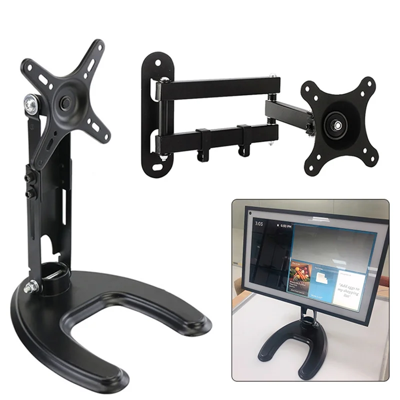 에코 쇼용 모니터 스탠드, 높이 조절 가능, 360 ° 회전 스탠드, 휴대용 태블릿 지지대 데스크 스마트 디스플레이, 15