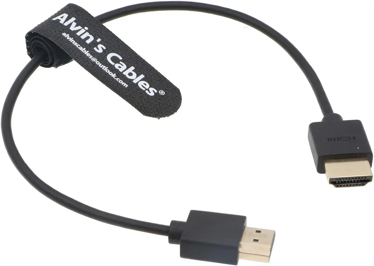 Alvin's Cables Z Cam E2 HDMI Thin and Flexible Cable High Speed Ethernet for Portkeys BM5 Monitor Straight to Straight 30CM