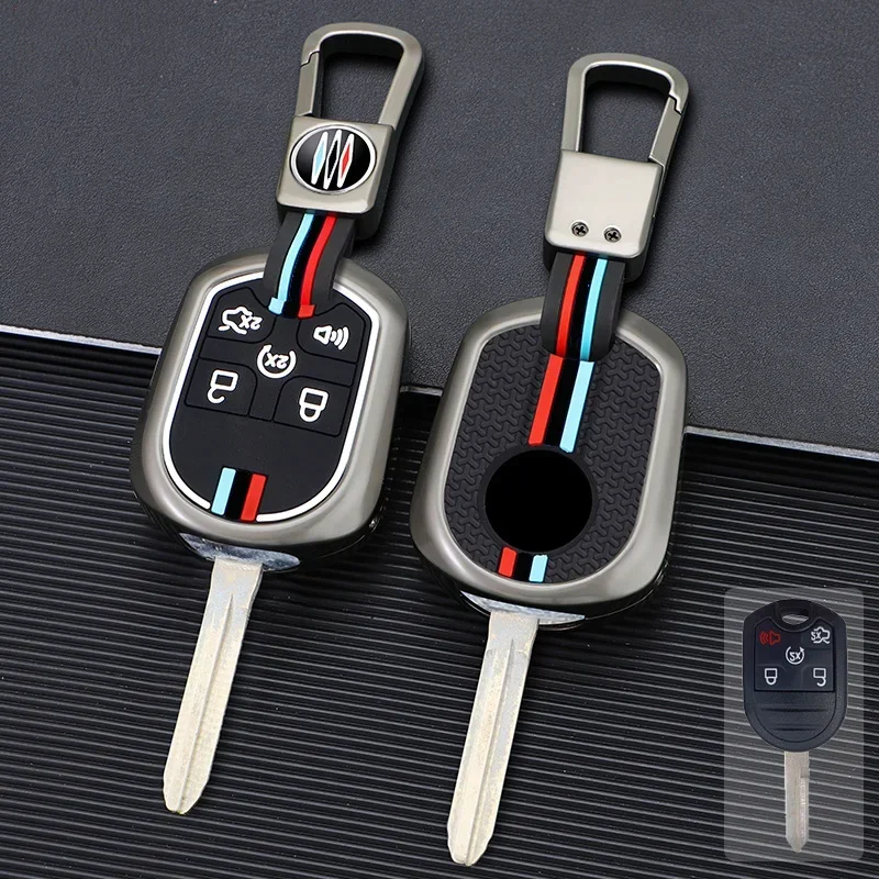 

Zinc Alloy Silicone Car Key Case Cover Fob Remote Holder for Ford Mustang Expedition Edge Explorer Focus Taurus X Escape