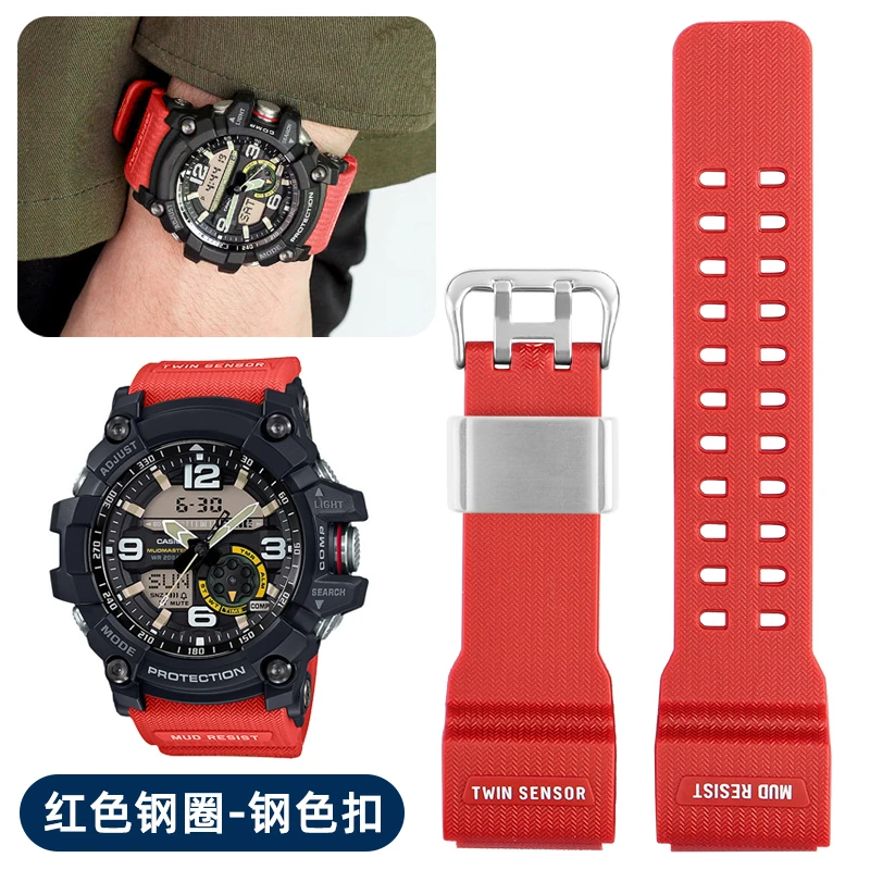 Silicone Rubber Watch Strap for Casio GG1000 G-Shock GG-1000 GNG-100 GSG-100 Sport Resin Band Replace Waterproof Watchband tool