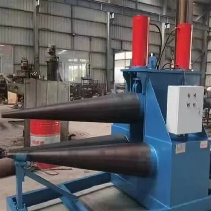 التلقائي الهيدروليكية ثلاثة الأسطوانة رمح صفائح الحديد المخروط المتداول آلة مدبب لفة الصفائح المعدنية