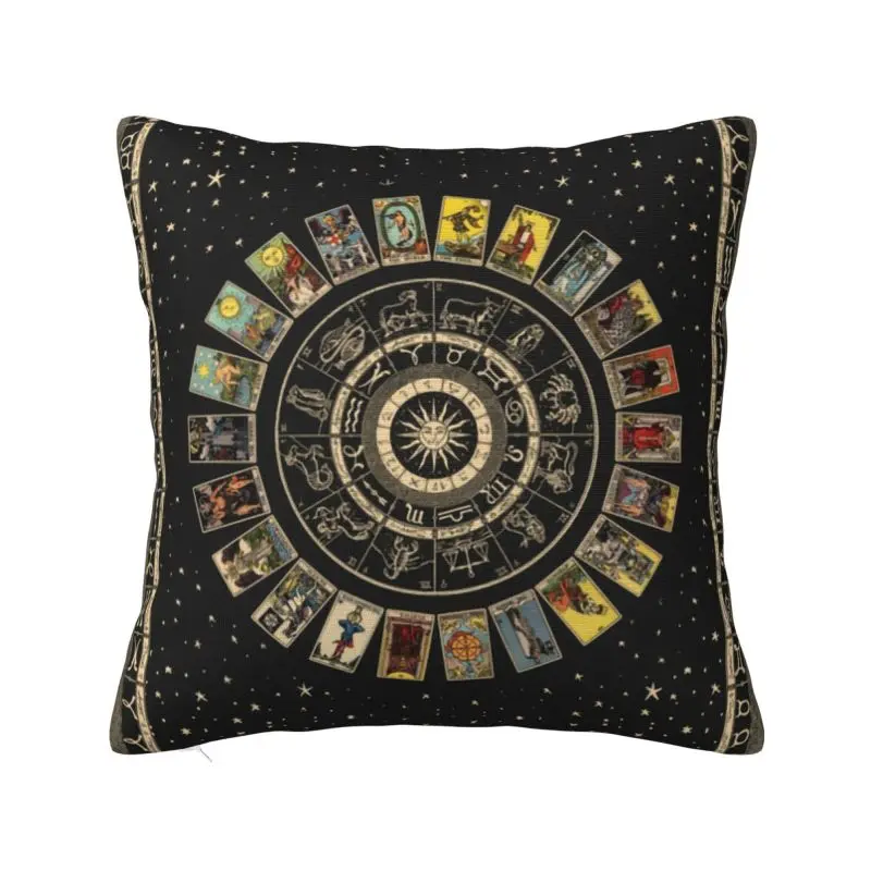 Major Arcana Tarot Astrology Chart Modern Pillow Cover Home Decorative Goth Zodiac Witch Magic Car Cushion