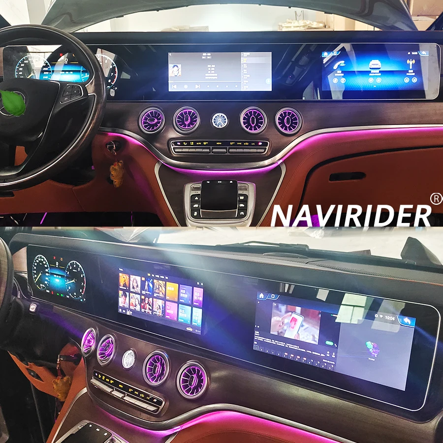 12.3+12.3+12.3 Inch New Upgrade Triple Screen For Mercedes Benz vito 116 W447 2024 Android 13 Navigation Car Auto Radio Carplay