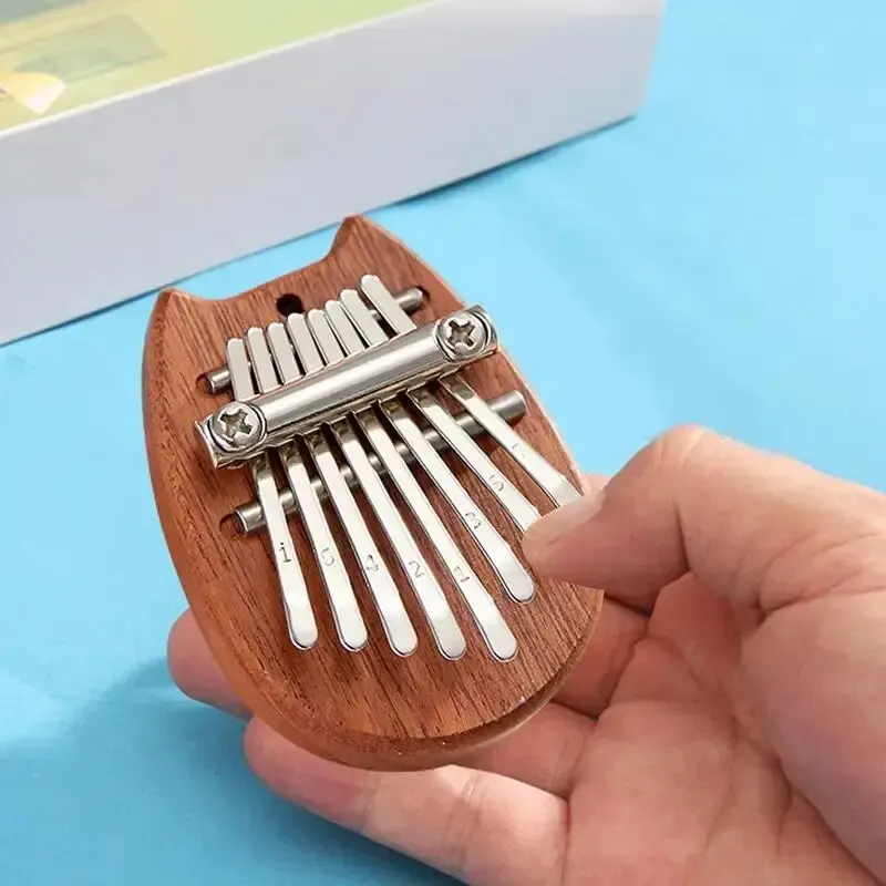 Mini 8 Key Wooden Kalimba Thumb Piano Portable Marimba Musical Instrument for Beginners Music Lovers Home Melody Practice Tool