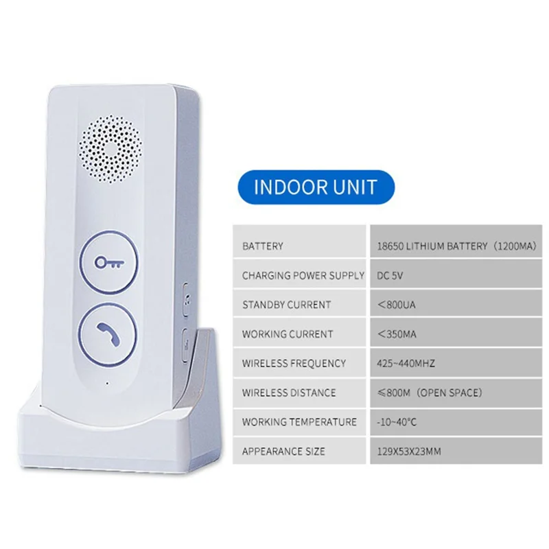 Nuovo campanello esterno a lunga distanza 800M citofono senza fili telefono porta sblocco citofono bidirezionale 433Mhz