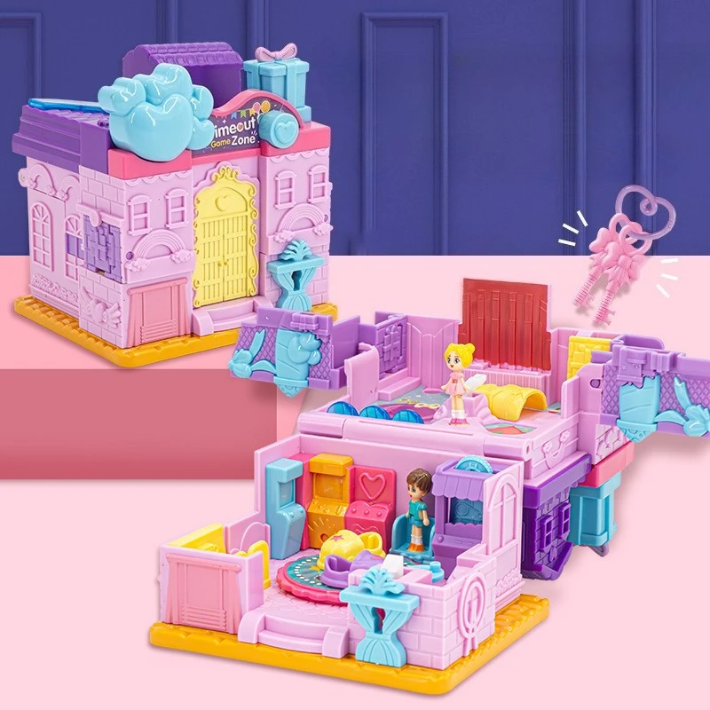 Kawaii Childrens Versatile Treasure Box Small House Girls Toys House Sound Light Doll House Diy Kids Game Dessert Birthday Gifts