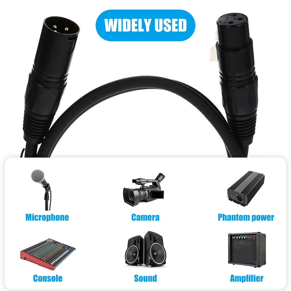 

3pcs Xlr Cable Male To Female 3-Pin Microphone Cord Copper Wire Conductor For Sound System Speaker Mixing Board Studio Stage Mic