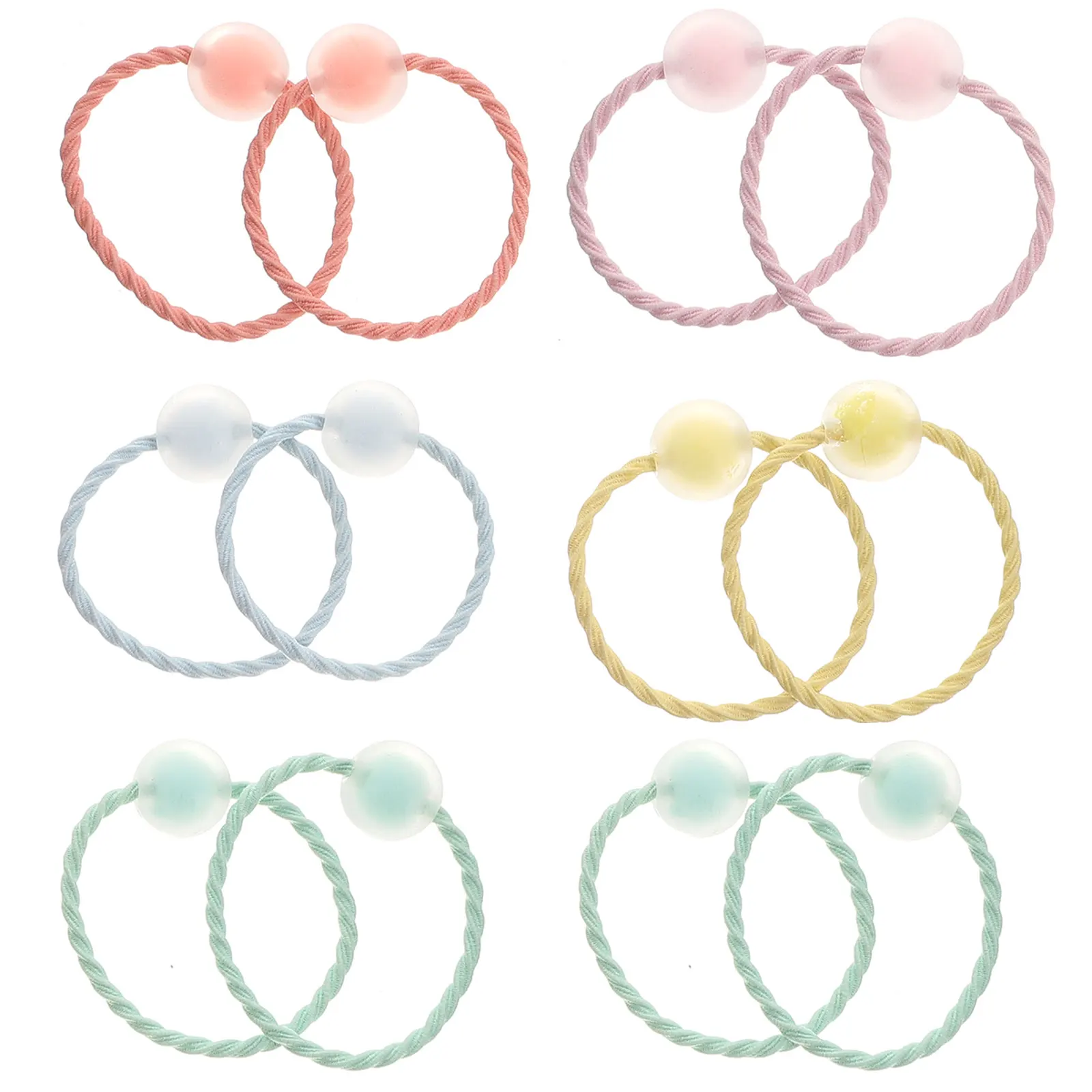 

20pcs Hair Ties Elastic Ponytail Holders Clear Mini Ribbons Small Accessories Girls Rubber Bands Durable Fashionable
