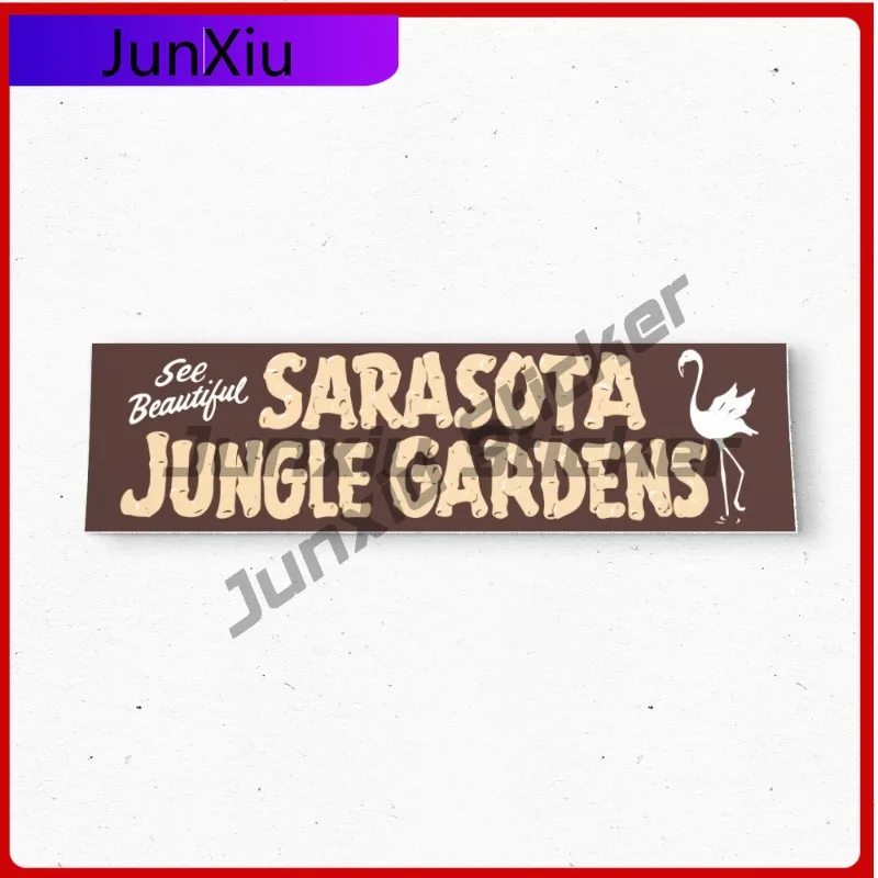 

Sarasota Jungle Gardens Cool Boat UV Resistant Accessory FLORIDA Bumper Sticker Tourism USA Vintage Style 80s Anti Scratch
