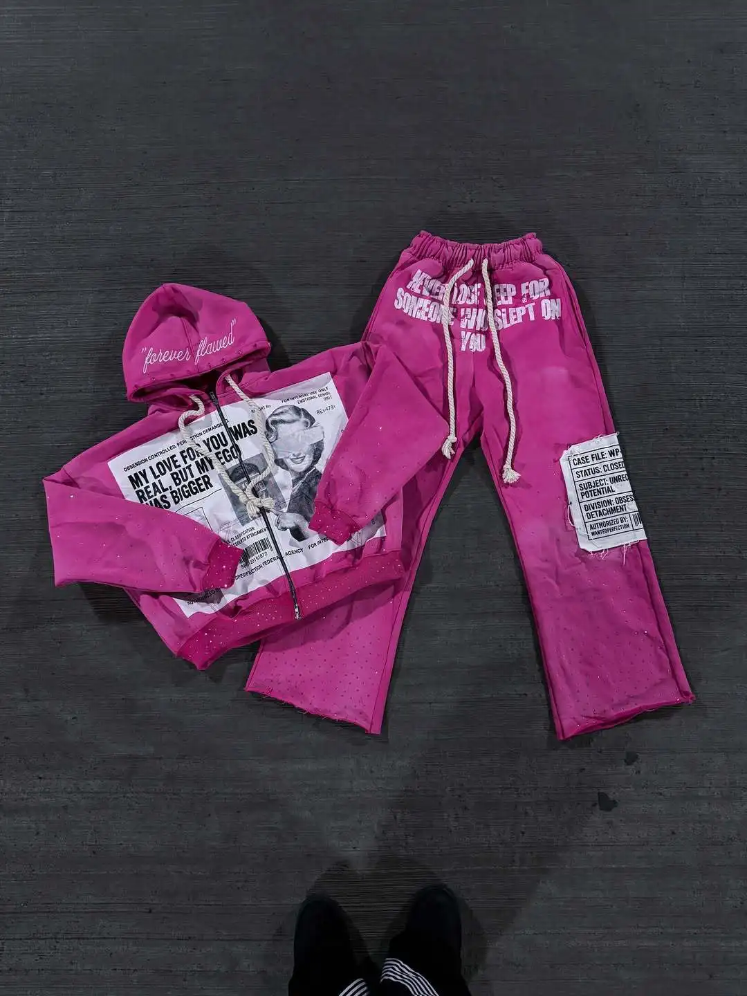 أزياء الشتاء السراويل المطبوعة في الشارع، Sweatpants، الرباط فضفاض، مجموعة البلوز العصرية من الطوب الساخن للرجال والنساء #5