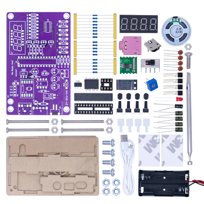 LIZAO RDA5807S DIY FM Radio Module Kit with Digital Tube Display 87-108MHz Dual Power Supply Electronic Components Set