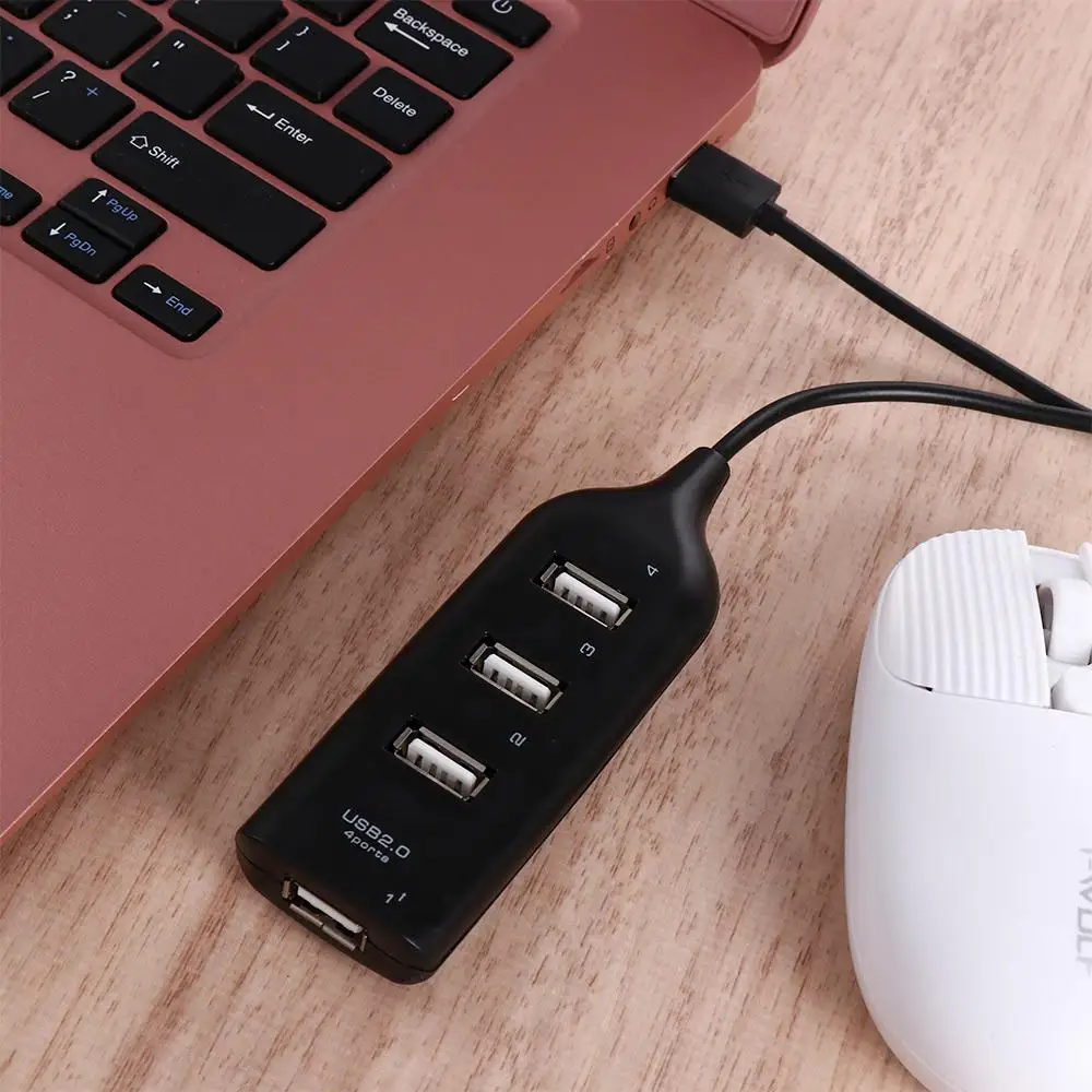 Adaptor Hub USB Splitter Aksesori Komputer Adaptor Daya Penerima Notebook 4 Port USB 2.0 Hub USB Hub Ekspander Ganda