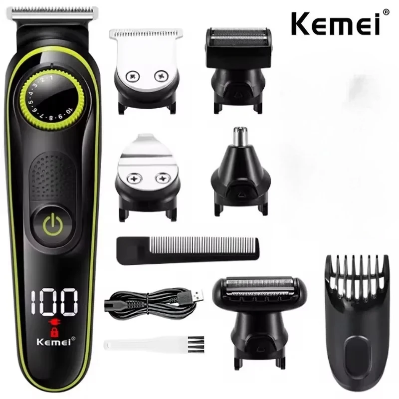 Kemei 696 Electric Hair Clipper Multifunctional Trimmer For Men Electric Shaver For Men's Razor Nose 5 In 1 Professional Trimmer