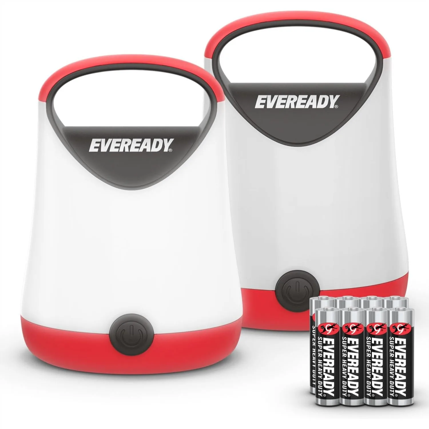 

LED Camping Lantern 2-Pack 250 Lumens Super Bright Tent Lights Water Resistant 100 Hour Run Time Batteries Included Red And Black