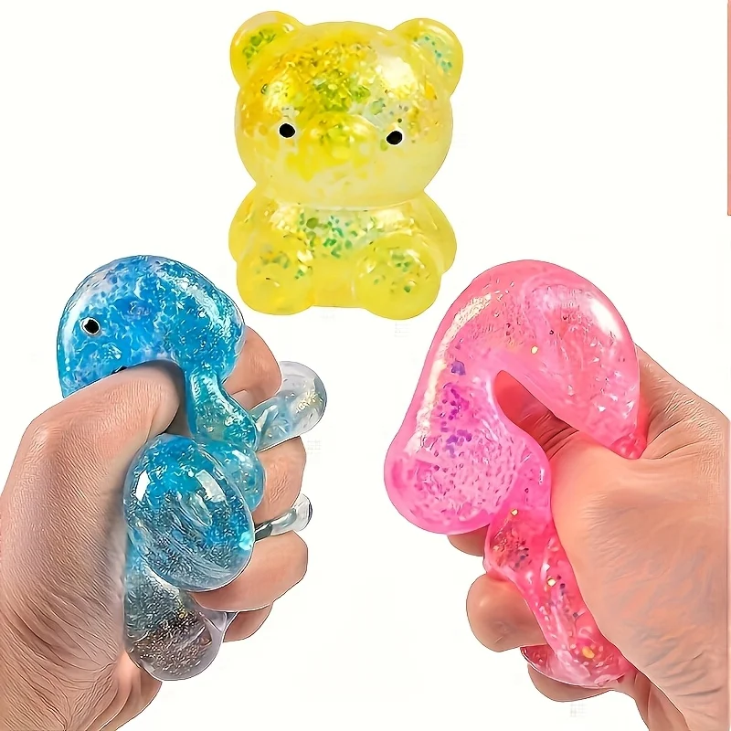 かわいいクマのスクイーズおもちゃ 8 個 - 引っ張ってストレス解消 - リラックス、ゆっくりとしたリバウンド、超ソフトな感覚玩具 - カラフルなパーティーの記念品、C