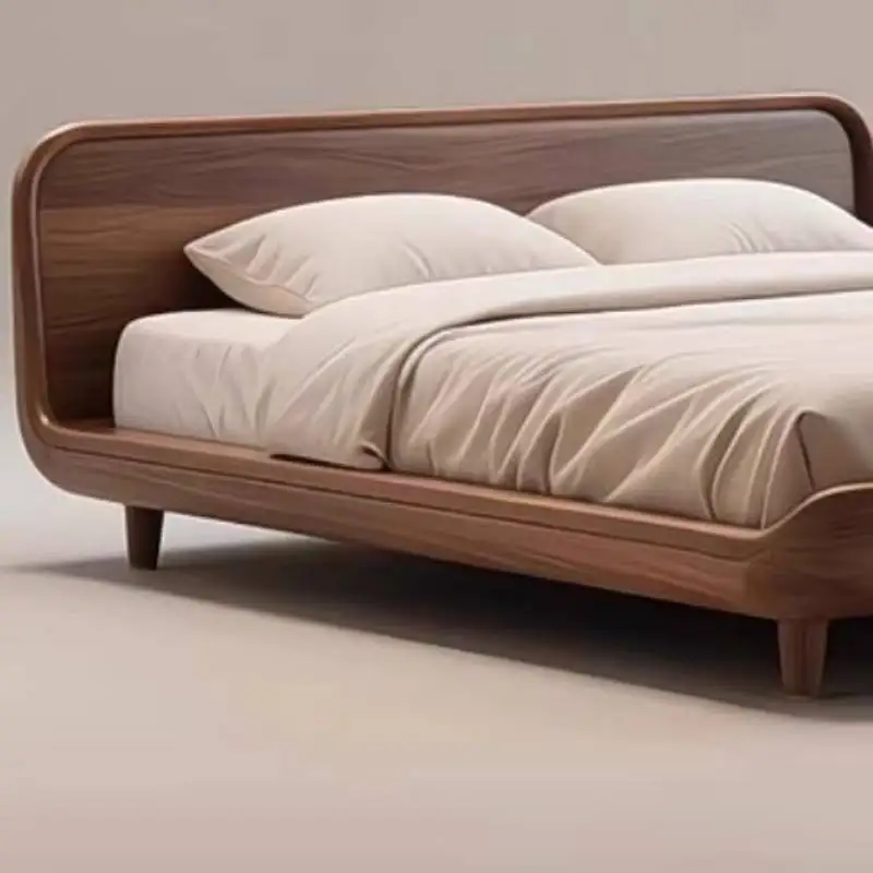 Cheap Designs Double Bed Elegant Brown Normal Adults Modern Double Bed Japanese Cloud Wooden Camas De Dormitorio Furniture Home