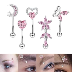 1Pcs Eyebrow Rings Eyebrow Piercing Jewelry Stainless Steel Belly Ring Lip Ring Daith Tragus Helix Rook Piercing Jewelry
