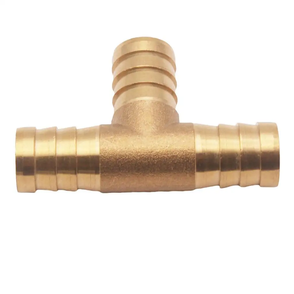 3 Way Brass Hose Barb Tee Fitting Smooth Design Tube Adapter Fuel Line Joint for Outboard Petrol