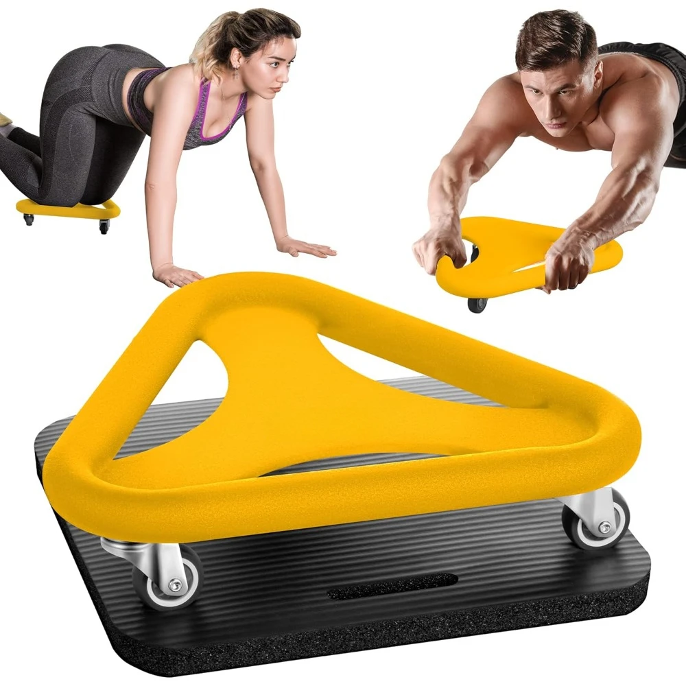 

Abdominal & Core Coaster Strength Workout Trainer, Ab Wheel Roller Exercise Machine with Knee Mat for Home Gym Workout Fitness