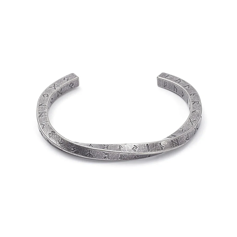Mode 316L Edelstahl Mobius Öffnung Armband Viking Runen Armbänder für Männer Frauen Nordic Pagan Amulett Talisman Schmuck