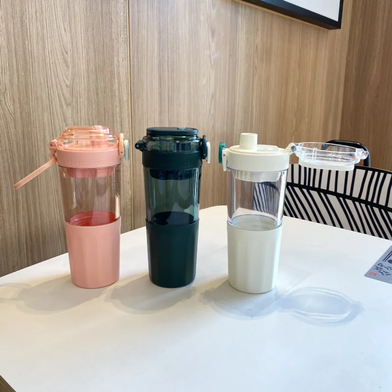 

High Appearance Level Multi-Functional with Tea Bin New Water Cup Simple Spring Cover Straight Drink Office Portable Tea Cup