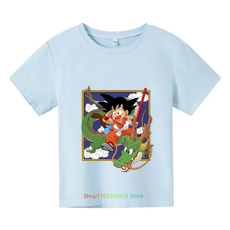 2024 New Dragon-Ballz Tshirt For Kids Japanese Anime Kids T-shirt Goku Graphic Short Sleeve Casual Comfortable Boys Sport Shirts