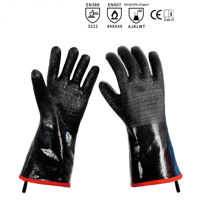 Neoprene Gloves High Temperature 500 Degrees Industrial Flame Retardant Heat Insulation Fire Protection Gloves