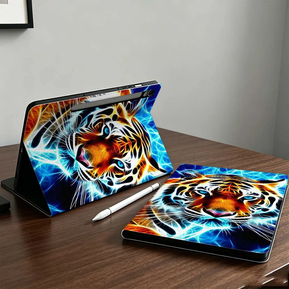 Creative Tiger Panda For Samsung Galaxy Tab A7 A8 A9 A11 S6 S7 S8 S9 S10 S11 FE Plus Folding Automatic Sleep/Make Tablet Case